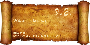 Véber Etelka névjegykártya